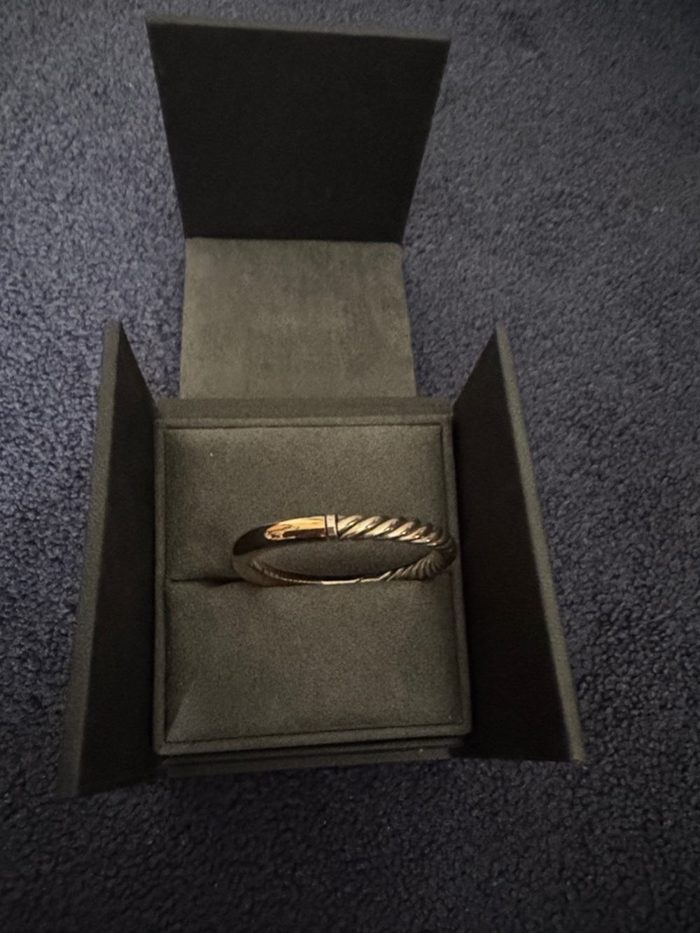 David Yurman Two-Tone Cable Bracelet with Gold Accent - Picture 3 of 8